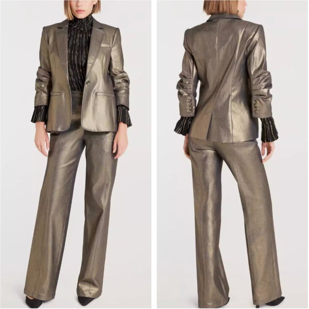 Cinq A Sept Metallic Bronze Blazer and Metallic Bronze Pants